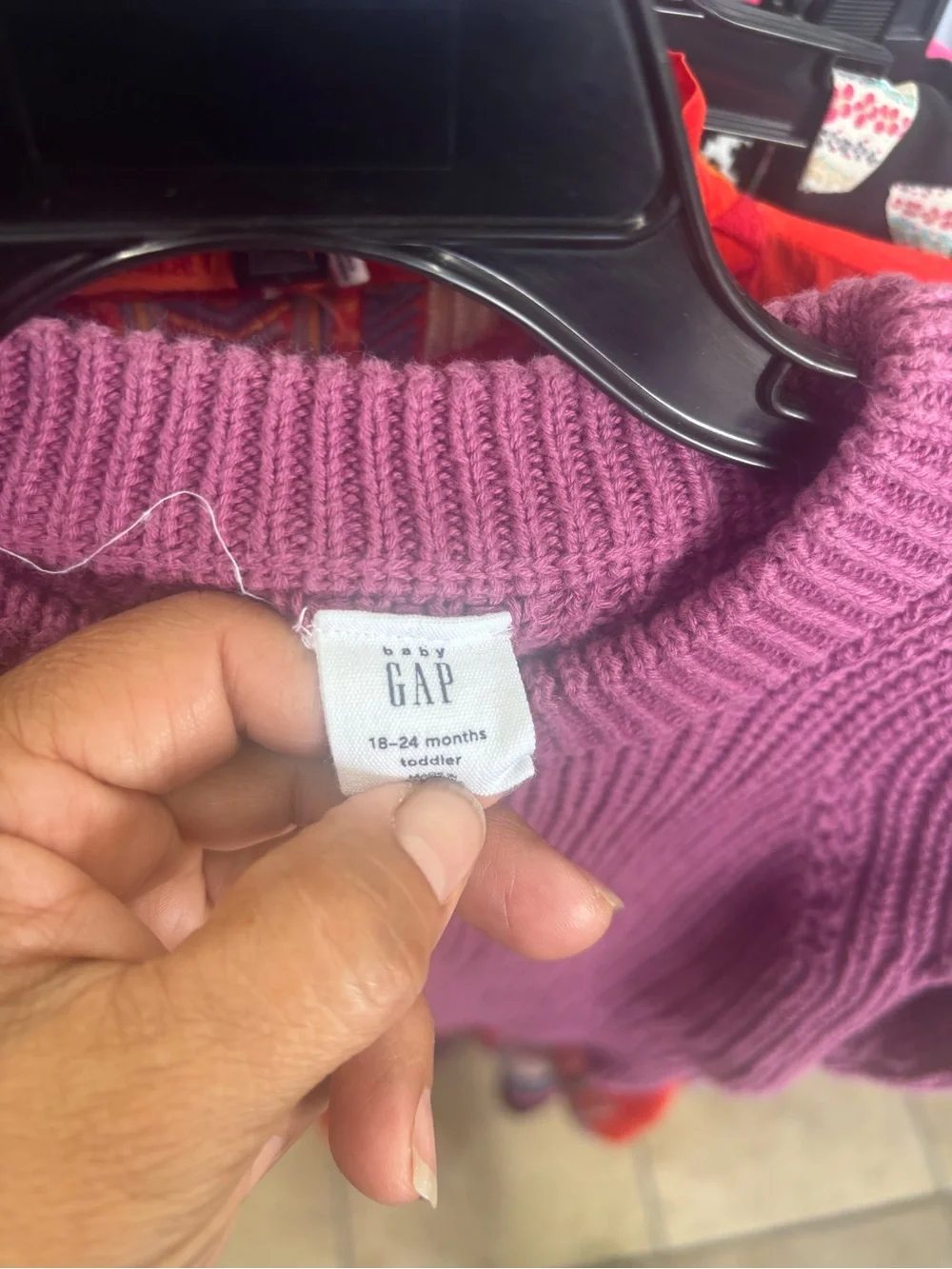 GAP Rib-Knit Crew Sweater in Dusty Rose